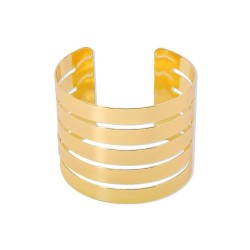 occidental style fashion exaggerating surface width hollow geometry bangle  pe..