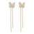 E claw chain tassel wind earrings  fully-jewelled butterfly samll high Earring