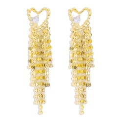 E personality brief fashion love earrings  tassel Rhinestone wind samll Earrin..