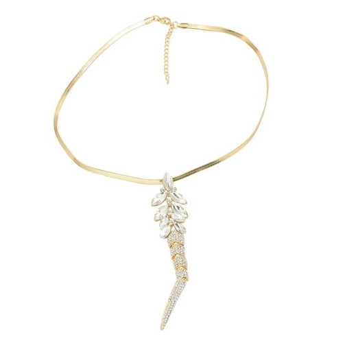 occidental style necklace lady Alloy diamond flowers leaves pendant exaggerating style sweater chain