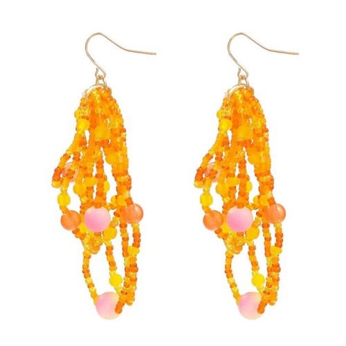  occidental style earrings resin beads lady Bohemia ethnic style tassel samll style