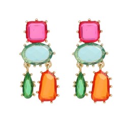 trend colorful diamond earrings occidental style exaggerating Earring woman mu..