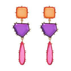  colorful diamond earrings occidental style exaggerating Earring woman geometr..