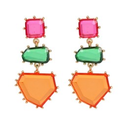 trend colorful diamond earrings occidental style exaggerating Earring woman ge..