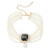 occidental style multilayer imitate Pearl necklace lady square glass diamond banquet pendant exaggerating brid