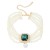 occidental style multilayer imitate Pearl necklace lady square glass diamond banquet pendant exaggerating brid