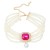 occidental style multilayer imitate Pearl necklace lady square glass diamond banquet pendant exaggerating brid