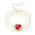 occidental style imitate Pearl necklace woman heart-shaped glass diamond banquet pendant exaggerating bridenec