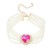 occidental style imitate Pearl necklace woman heart-shaped glass diamond banquet pendant exaggerating bridenec