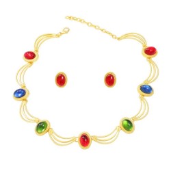  exaggerating occidental style earrings necklace set woman Alloy flower sweate..