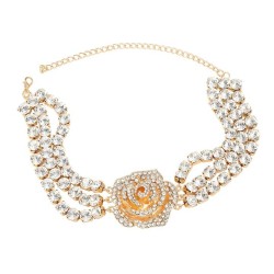 super occidental style exaggerating necklace woman fully-jewelled flowers chai..