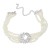 multilayer imitate Pearl necklace occidental style exaggerating lady glass diamond flowers pendant clavicle chain