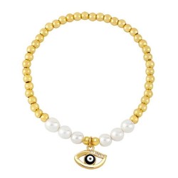  enamel eyes pendant bracelet bronzek gold beadsbrm