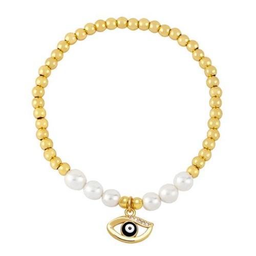  enamel eyes pendant bracelet bronzek gold beadsbrm