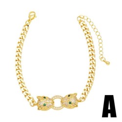 occidental style exaggerating punk leopard bracelet samll embed zircon gilded ..