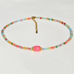  new color crystal beads necklace woman all-Purpose samll pendant necklace col..