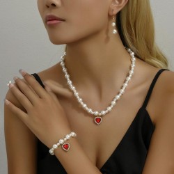 trend brief geometry love earrings bracelet necklace set woman  creative samll..