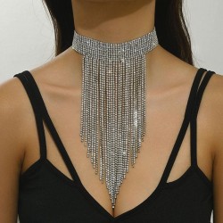  trend long style tassel Rhinestone necklace  creative luxurious