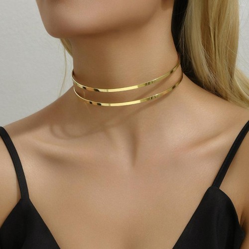 brief exaggerating geometry hollow opening Collar woman  trend creative personality surface necklace