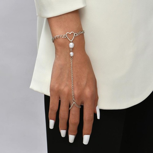 trend geometry imitate Pearl geometry love chain woman ins creative samll bracelet