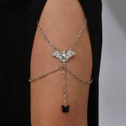 retro brief black bat shirt love big chain  trend multilayer elasticity chain