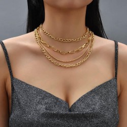 brief personality exaggerating multilayer chain necklace woman ins creative sa..