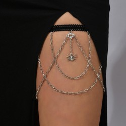 retro multilayer geometry spider elasticity big chain  black chain chain