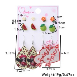 occidental style gift  color love cross earrings set