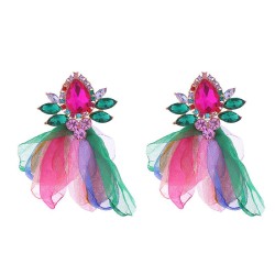 personality ethnic style Alloy flowers earrings woman temperament all-Purpose ..