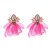 personality ethnic style Alloy flowers earrings woman temperament all-Purpose drop glass diamond silver Earring