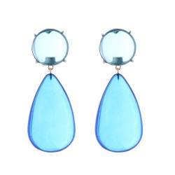 occidental style retro temperament Alloy transparent resin earrings geometry R..