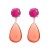occidental style retro temperament Alloy transparent resin earrings geometry Round drop Double layer ear stud