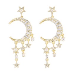 E occidental style fashion creative Moon star fashion earring  exaggerating lo..