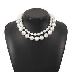 occidental style  exaggerating big Pearl chain temperament elegant samll wind ..
