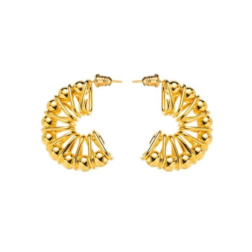 E occidental styleI wind bronze samll geometry earrings  color retention half fashion Earring woman