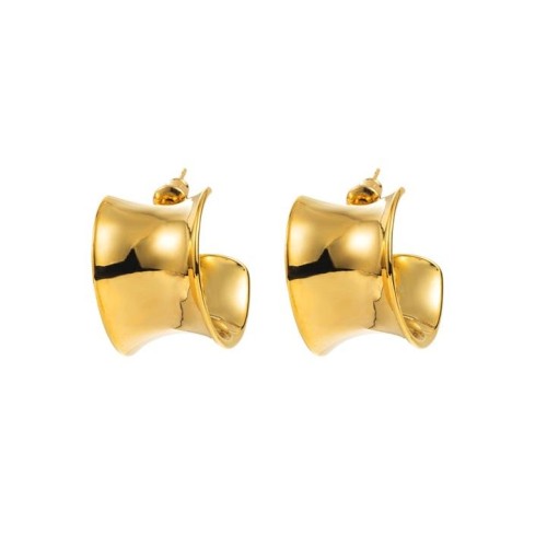 E occidental style brief wind bronze color retention surface earrings  Irregular personality wind high earring