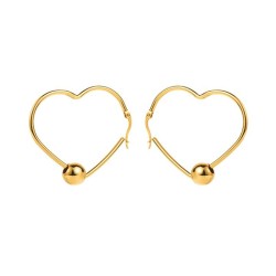 E occidental styleI wind stainless steel love circle earrings  samll gold colo..