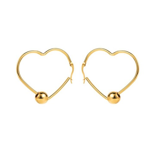 E occidental styleI wind stainless steel love circle earrings  samll gold color retention personality fashion ge