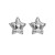 E stainless steel Five-pointed star ear stud  retroI wind brief square three-dimensional earrings