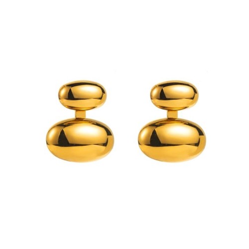 E brief wind stainless steel ear stud  geometry samll Oval splice earrings woman
