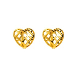 E retro brief bronze love earrings  geometry personality samll all-Purpose ear..