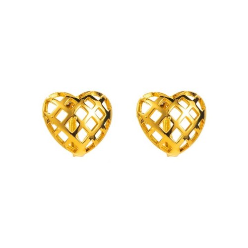 E retro brief bronze love earrings  geometry personality samll all-Purpose ear stud woman