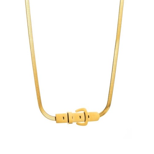  samll stainless steel belt buckle snake chain  wind color retention all-Purpose necklace