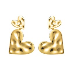 E bronze color retention Double love earrings  personalityI wind brief ear stu..