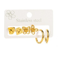 E stainless steel samll fashion ear stud  crown butterfly pellet Metal wind ea..
