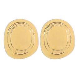 E occidental style exaggerating surface Round Stripe earrings I wind Metal tex..