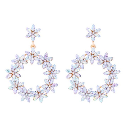 occidental style geometry Alloy cirque earrings fashion personality temperament luxurious Earring fully-jewel