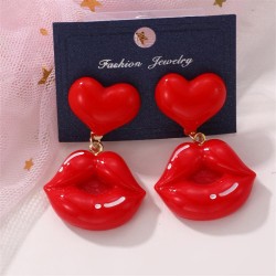 E occidental style woman earrings lips color spring new fashion temperament wo..