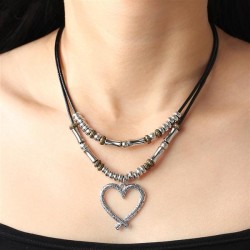  love Alloy necklace Metal velvet Collar all-Purpose
