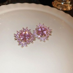 fashion high wind geometry square embed fully-jewelled earrings occidental sty..